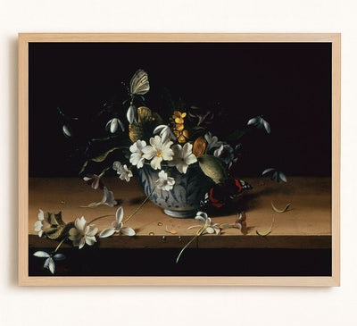 Flowers in a Blue Porcelain Bowl