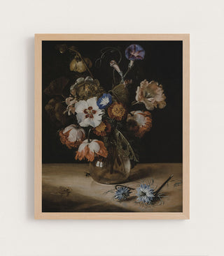 FLOWERS IN A GLASS VASE - Museum Quality Art