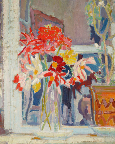 FLOWERS IN A GLASS VASE WEISS - Museum Quality Art
