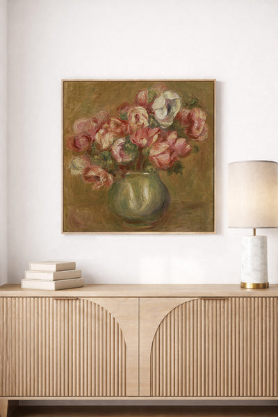 Flowers in a Green Vase