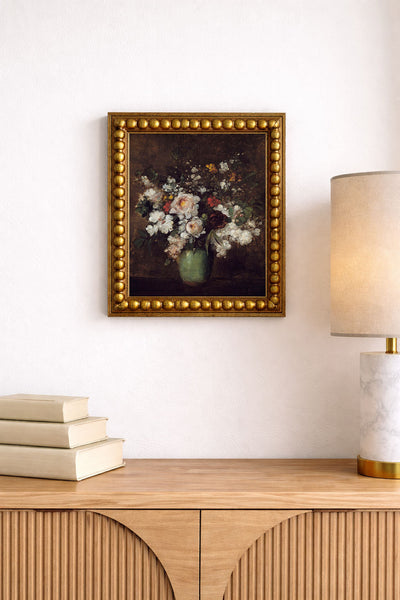 Flowers in a Green Vase