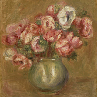 FLOWERS IN A GREEN VASE - Museum Quality Art