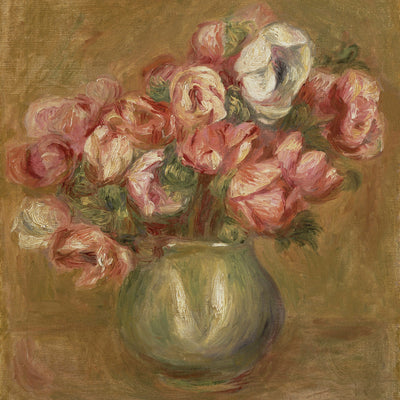 FLOWERS IN A GREEN VASE - Museum Quality Art