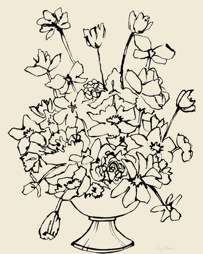 Flowers in a Pedestal Vase