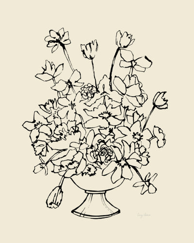 Flowers in a Pedestal Vase