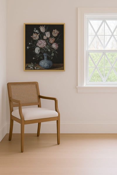 FLOWERS IN A PORCELAIN VASE - Museum Quality Art