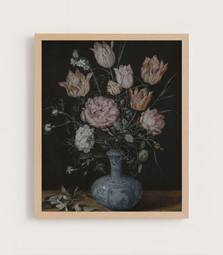 FLOWERS IN A PORCELAIN VASE - Museum Quality Art