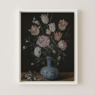 FLOWERS IN A PORCELAIN VASE - Museum Quality Art