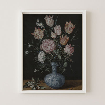 FLOWERS IN A PORCELAIN VASE - Museum Quality Art