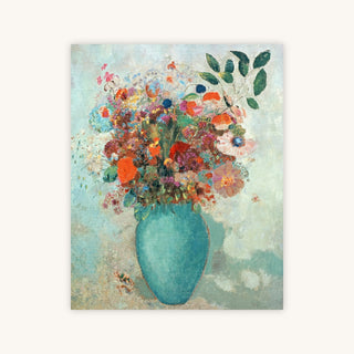 FLOWERS IN A TURQUOISE VASE — Primary Image
