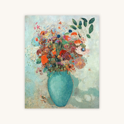 FLOWERS IN A TURQUOISE VASE — Primary Image
