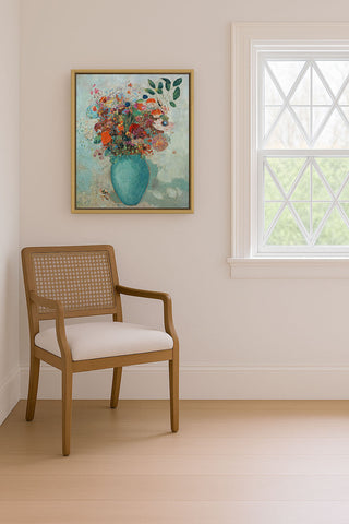 Flowers in a Turquoise Vase
