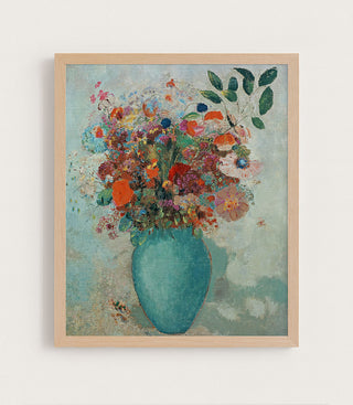 Flowers in a Turquoise Vase