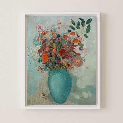 Flowers in a Turquoise Vase