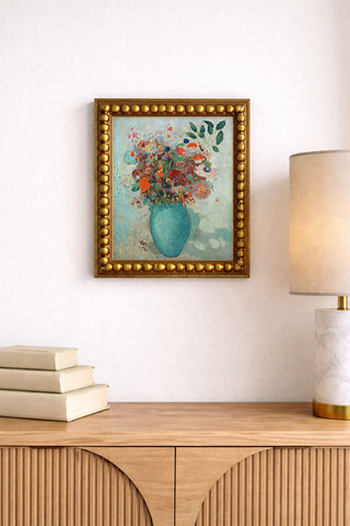 Flowers in a Turquoise Vase
