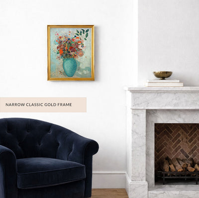 Flowers in a Turquoise Vase