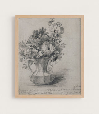 FLOWERS SKETCH - Museum Quality Art