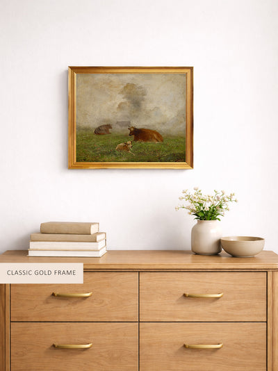 Foggy Landscape with Cows