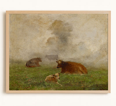 Foggy Landscape with Cows