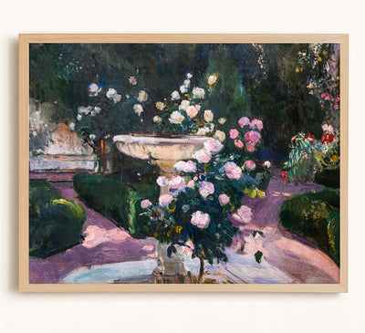Fountain and Rose Bush at Casa Sorolla Madrid