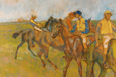 FOUR JOCKEYS ON HORSEBACK