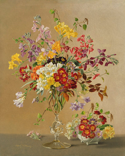 FREESIAS AND PRIMROSES - Museum Quality Art