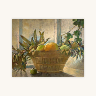FRUIT AND LEAVES IN A BASKET — Primary Image