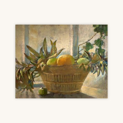 FRUIT AND LEAVES IN A BASKET — Primary Image