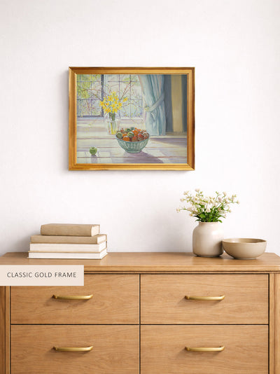 Fruit Bowl with Spring Flowers