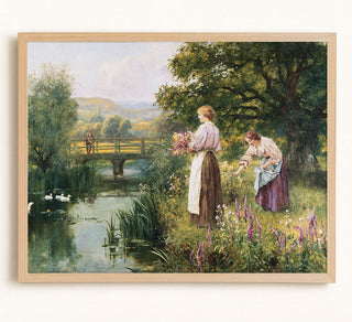 GATHERING SPRING FLOWERS - Museum Quality Art