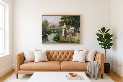 GATHERING SPRING FLOWERS - Museum Quality Art