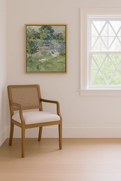 GIRL AND GEESE - Museum Quality Art