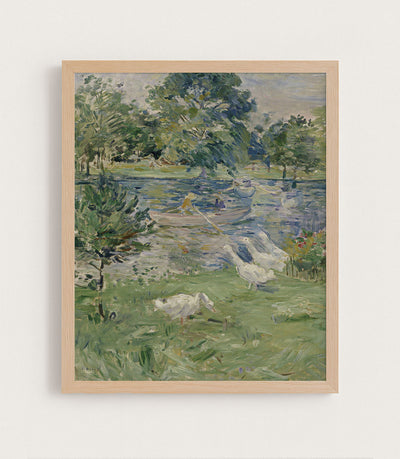 GIRL AND GEESE - Museum Quality Art