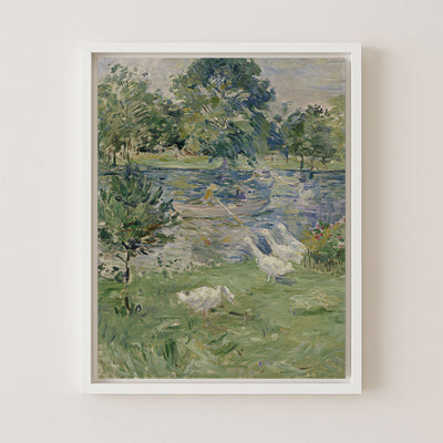 GIRL AND GEESE - Museum Quality Art