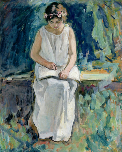GIRL READING - Museum Quality Art