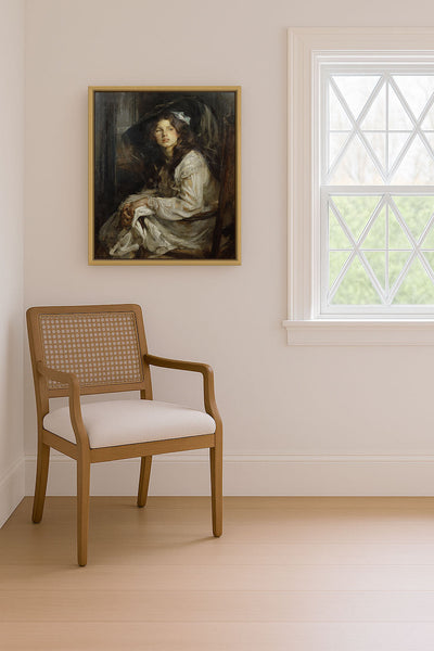 GIRL SEATED IN A CHAIR - Museum Quality Art