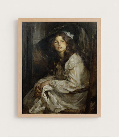 GIRL SEATED IN A CHAIR - Museum Quality Art