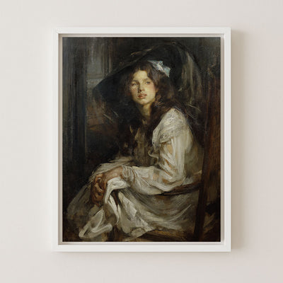 GIRL SEATED IN A CHAIR - Museum Quality Art