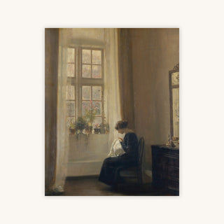 GIRL SEWING IN AN INTERIOR — Primary Image