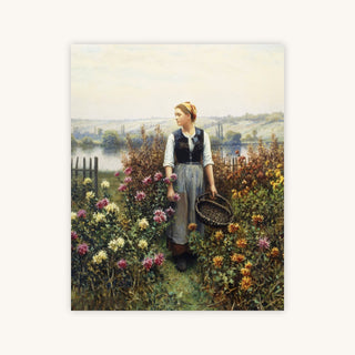 GIRL WITH A BASKET IN A GARDEN — Primary Image