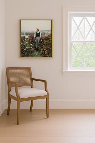 Girl With a Basket in a Garden