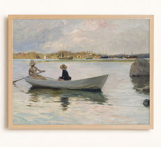 GIRLS IN ROWBOAT - Museum Quality Art