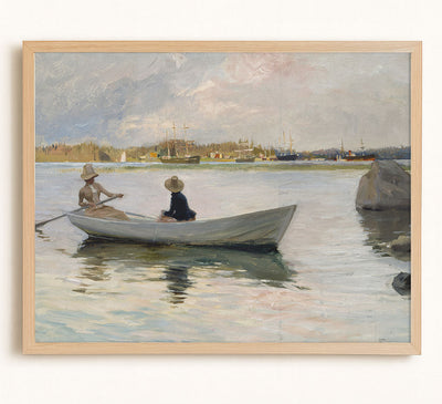 GIRLS IN ROWBOAT - Museum Quality Art
