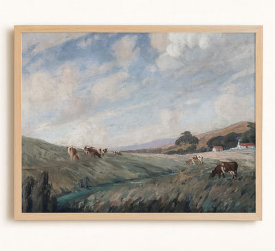 GRAZING COWS - Museum Quality Art
