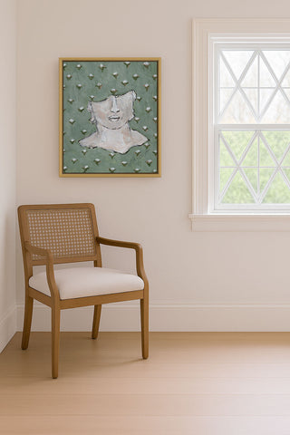 Green Meadows Sculpture with Cotton Blossoms