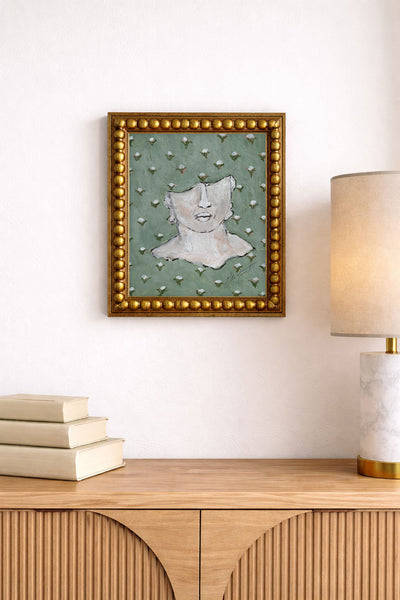 Green Meadows Sculpture with Cotton Blossoms