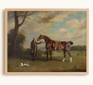 GROOM WITH BAY HUNTER - Museum Quality Art