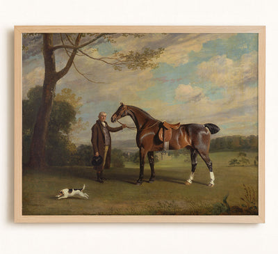 GROOM WITH BAY HUNTER - Museum Quality Art