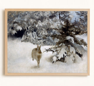HARE IN THE SNOW - Museum Quality Art