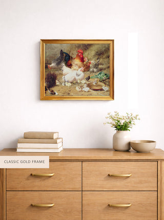 Hens Roosting with Their Chickens